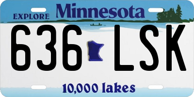 MN license plate 636LSK