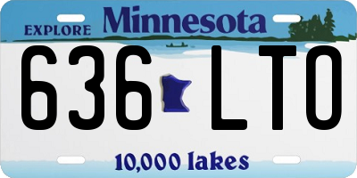 MN license plate 636LTO