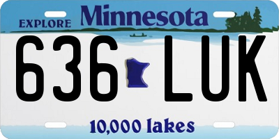 MN license plate 636LUK