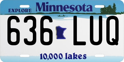 MN license plate 636LUQ