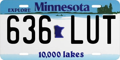 MN license plate 636LUT
