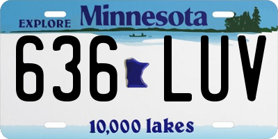 MN license plate 636LUV