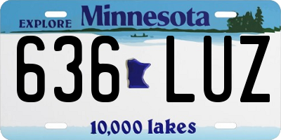 MN license plate 636LUZ