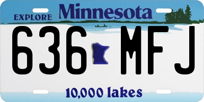 MN license plate 636MFJ