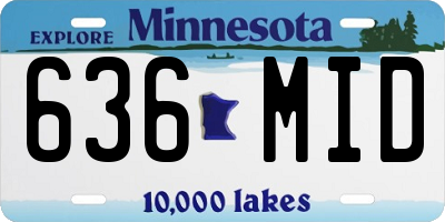 MN license plate 636MID