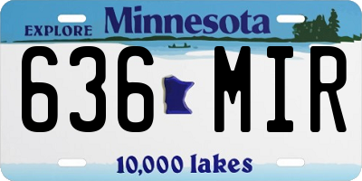 MN license plate 636MIR