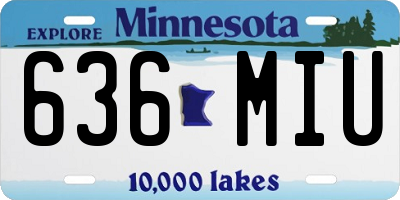 MN license plate 636MIU