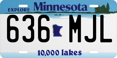 MN license plate 636MJL