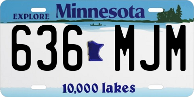 MN license plate 636MJM