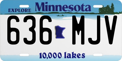MN license plate 636MJV