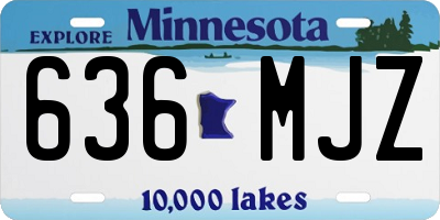 MN license plate 636MJZ