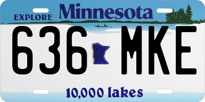 MN license plate 636MKE