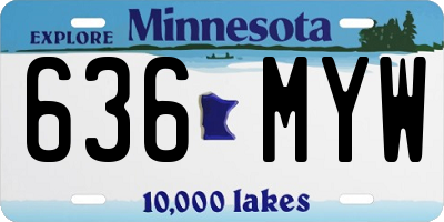 MN license plate 636MYW