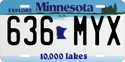 MN license plate 636MYX
