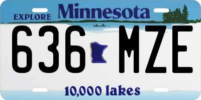 MN license plate 636MZE
