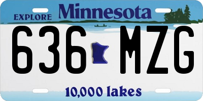 MN license plate 636MZG