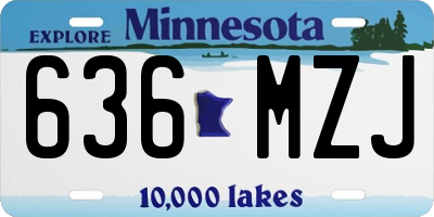MN license plate 636MZJ
