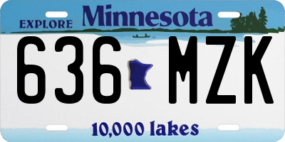 MN license plate 636MZK
