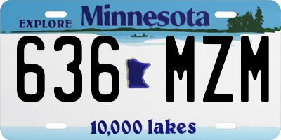 MN license plate 636MZM