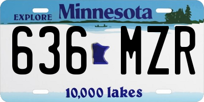 MN license plate 636MZR