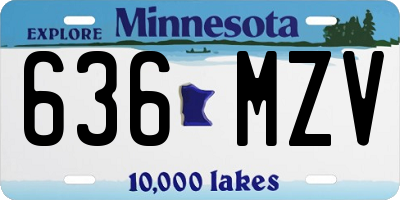 MN license plate 636MZV