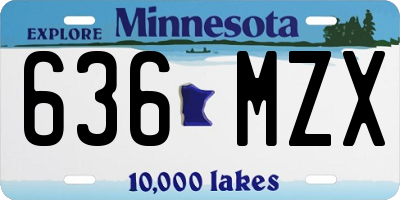 MN license plate 636MZX