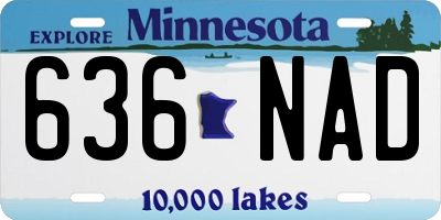MN license plate 636NAD