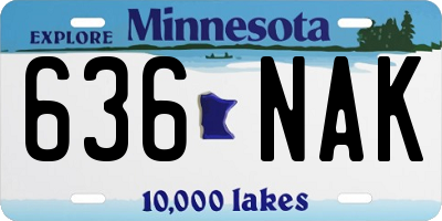 MN license plate 636NAK