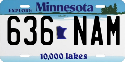 MN license plate 636NAM