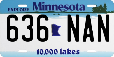 MN license plate 636NAN