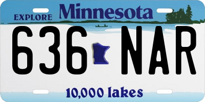 MN license plate 636NAR