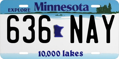 MN license plate 636NAY