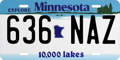 MN license plate 636NAZ
