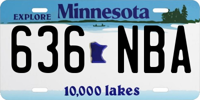 MN license plate 636NBA