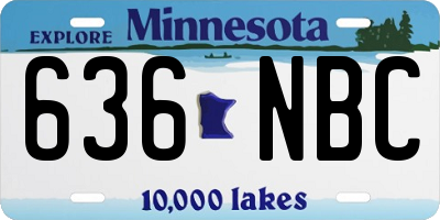 MN license plate 636NBC