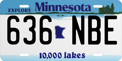 MN license plate 636NBE