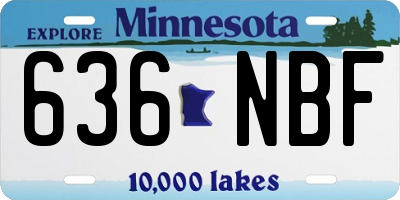 MN license plate 636NBF