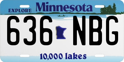 MN license plate 636NBG