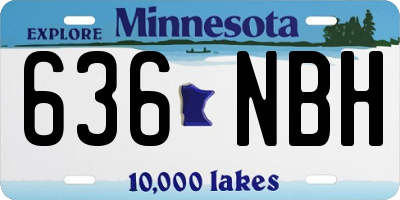 MN license plate 636NBH