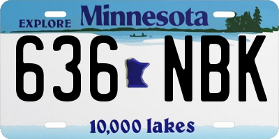 MN license plate 636NBK