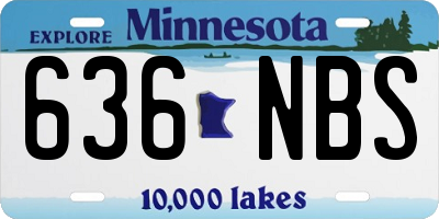 MN license plate 636NBS