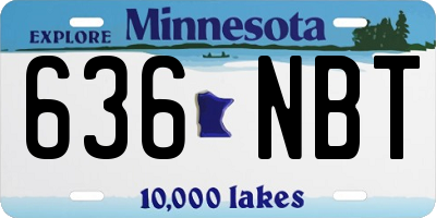 MN license plate 636NBT