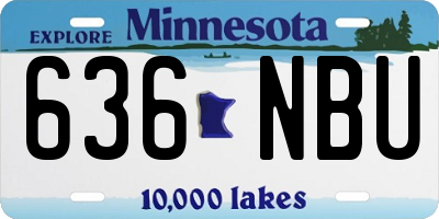 MN license plate 636NBU