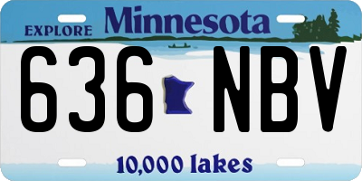 MN license plate 636NBV