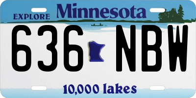 MN license plate 636NBW