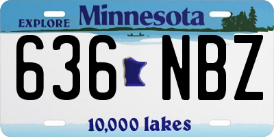 MN license plate 636NBZ