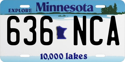 MN license plate 636NCA