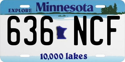 MN license plate 636NCF