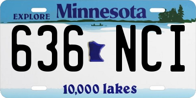 MN license plate 636NCI