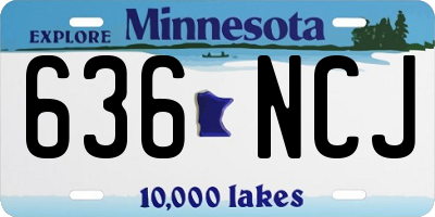 MN license plate 636NCJ